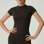 Velour Shaping Short-Sleeve Top