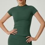 Velour Shaping Short-Sleeve Top