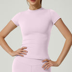 Velour Shaping Short-Sleeve Top