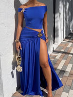 Velour Women's Pleated Skirt & Top Cover-Up Set