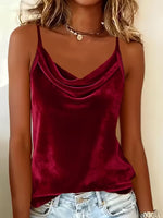 Velour Solid Camisole Tank Top for Women