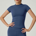 Velour Shaping Short-Sleeve Top