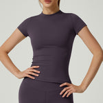 Velour Shaping Short-Sleeve Top