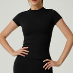 Velour Shaping Short-Sleeve Top