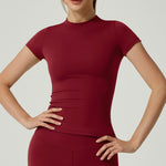Velour Shaping Short-Sleeve Top