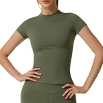 Velour Shaping Short-Sleeve Top